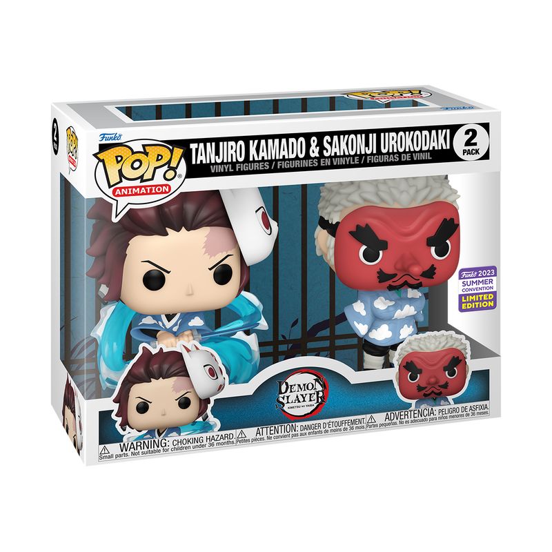 Фигурка Funko Pop Demon Slayer - Tanjiro Kamado and Sakonji Urokodaki / Фанко Поп Клинок, рассекающий демонов - Тандзиро Камадо и Саконджи Урокодаки