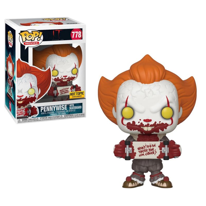 Фигурка Funko Pop It 2 - Pennywise with Skateboard / Фанко Поп Оно - Пеннивайз