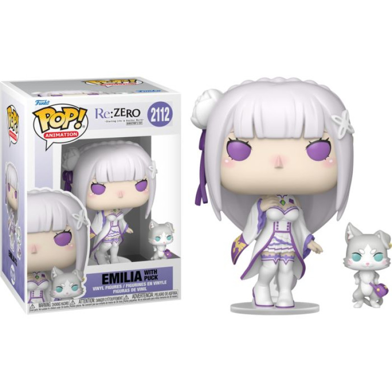 Фигурка Funko Pop Re ZERO - Emilia with Puck  / Фанко Поп Жизнь с нуля - Эмилия