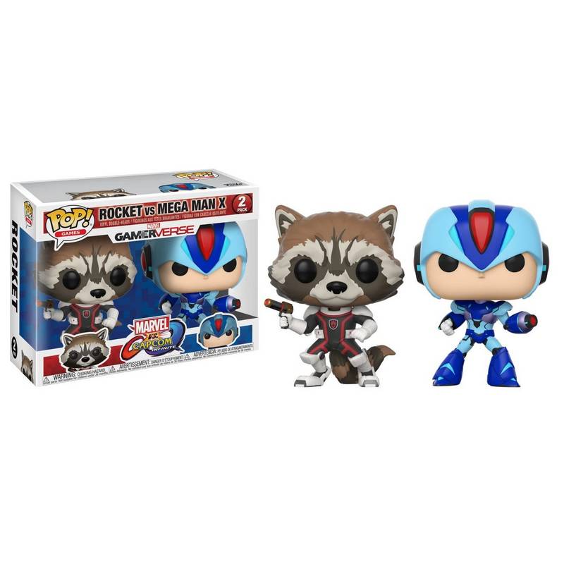 Фигурка Funko Pop Marvel vs Capcom - Rocket vs Mega Man X / Фанко Поп Ракета против Мегаман Икс