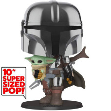 Фигурка Funko Pop Star Wars Mandalorian with The Child (Yoda) 10" / Фанко Поп Звёздные войны Мандалорец и Бэйби (Йода)