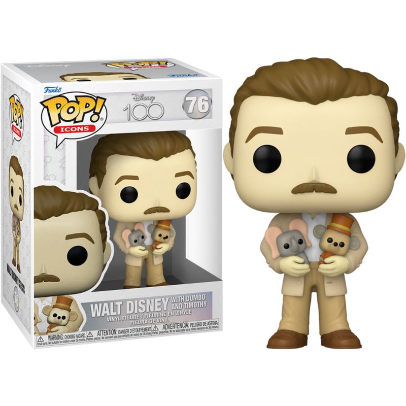 Фигурка Funko Pop Disney 100 - Walt with Dumbo and Timothy NOMINT / Фанко Поп Уолт Дисней 