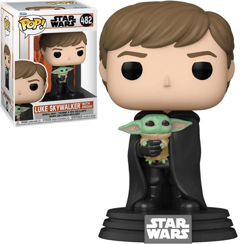 Фигурка Funko Pop Star Wars Mandalorian - Luke Skywalker with Grogu / Фанко Поп Мандалорец - Люк Скайуокер и Грогу