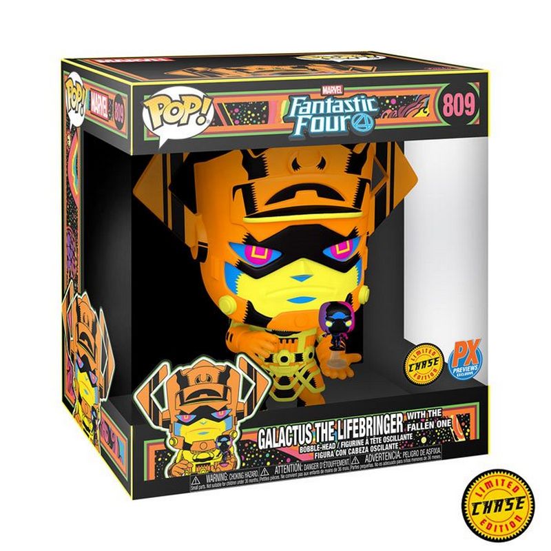 Фигурка Funko Pop Black Light Fantastic Four - Galactus with Silver Surfer 10" #55165C / Фанко Поп Фантастическая четвёрка - Галактус