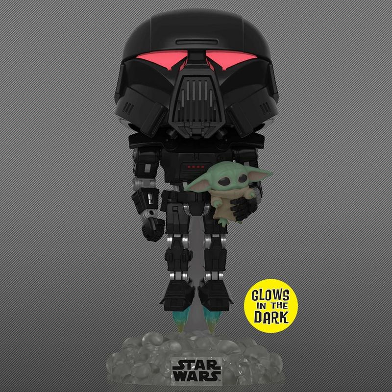 Фигурка Funko Pop Star Wars Mandalorian - Dark Trooper with Grogu / Фанко Поп Звёздные войны Мандалорец - Тёмный солдат и Грогу